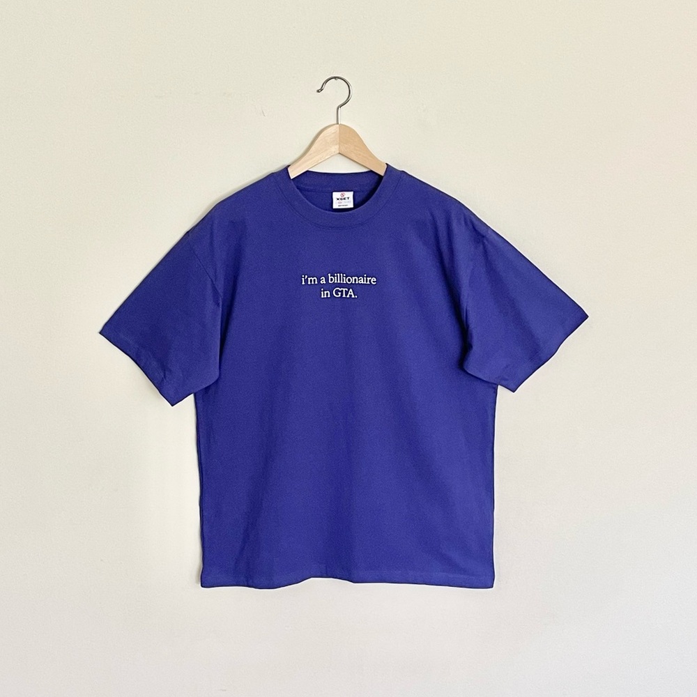 NEW XSET Gaming “I’m A Billionaire in GTA” Graphic Blue T Shirt Adult Medium OS